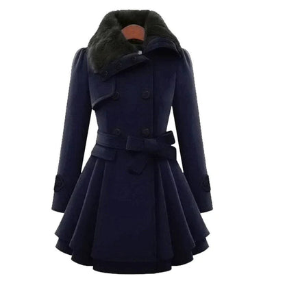 Dames Trenchcoat Vegan Bontjas Waterdicht Warm voor Winter