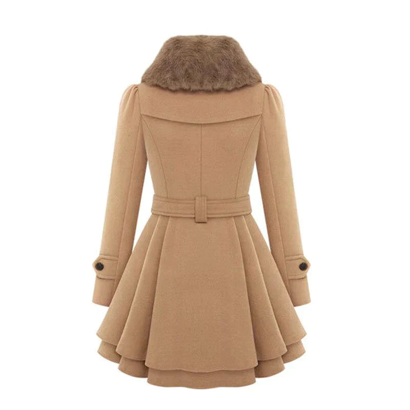 Dames Trenchcoat Vegan Bontjas Warm en Stijlvol