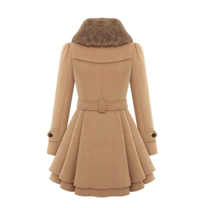 Dames Trenchcoat Vegan Bontjas Warm en Stijlvol