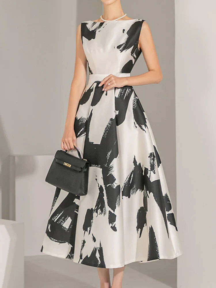 Midi Jurk Vintage Strand Stijl Elegante Zomerjurk