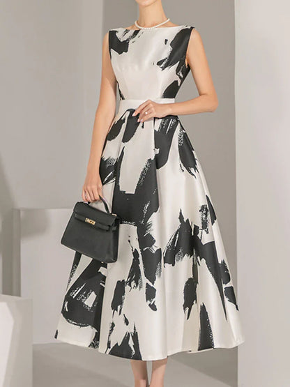 Midi Jurk Vintage Strand Stijl Elegante Zomerjurk