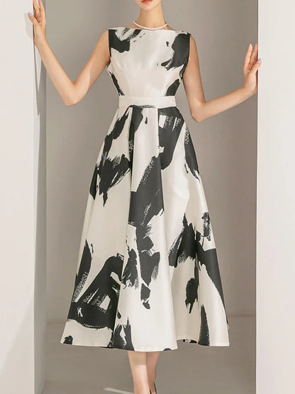 Midi Jurk Vintage Strand Stijl Elegante Zomerjurk