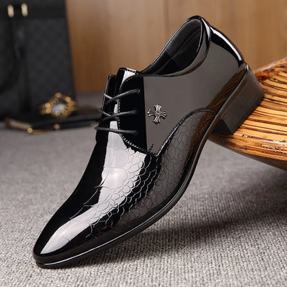 Heren Oxford Schoenen Klassiek Leer Puntneus