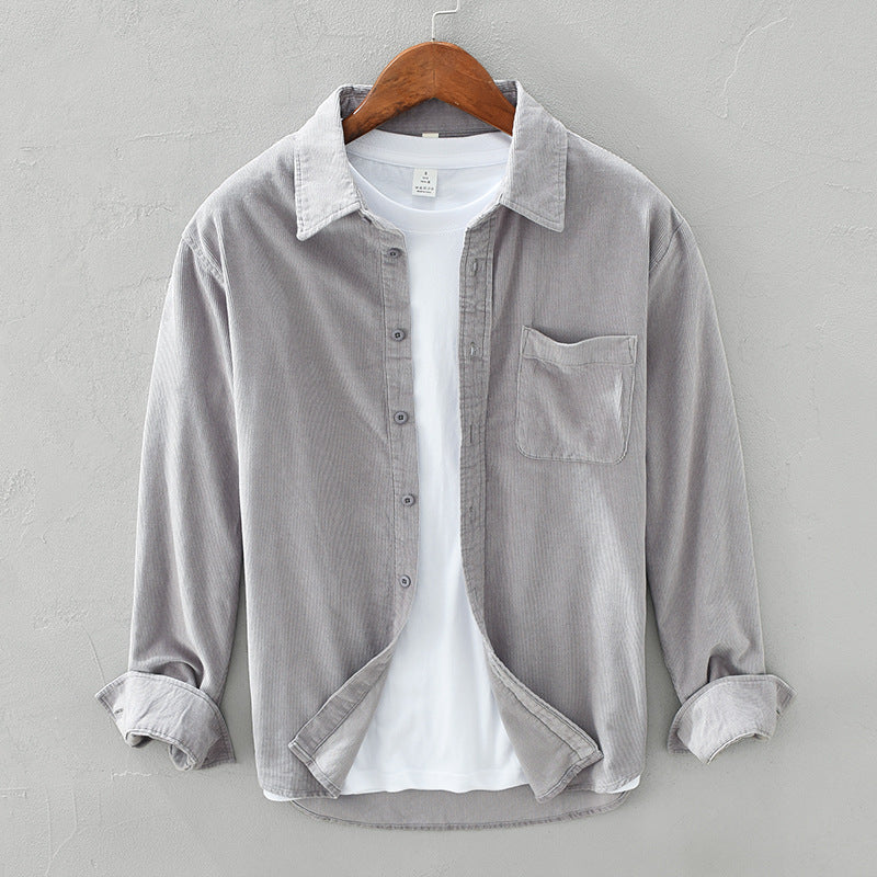 Retro Overhemd voor Heren - Corduroy Stof Elegant en Tijdloos