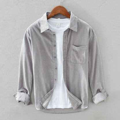 Retro Overhemd voor Heren - Corduroy Stof Elegant en Tijdloos