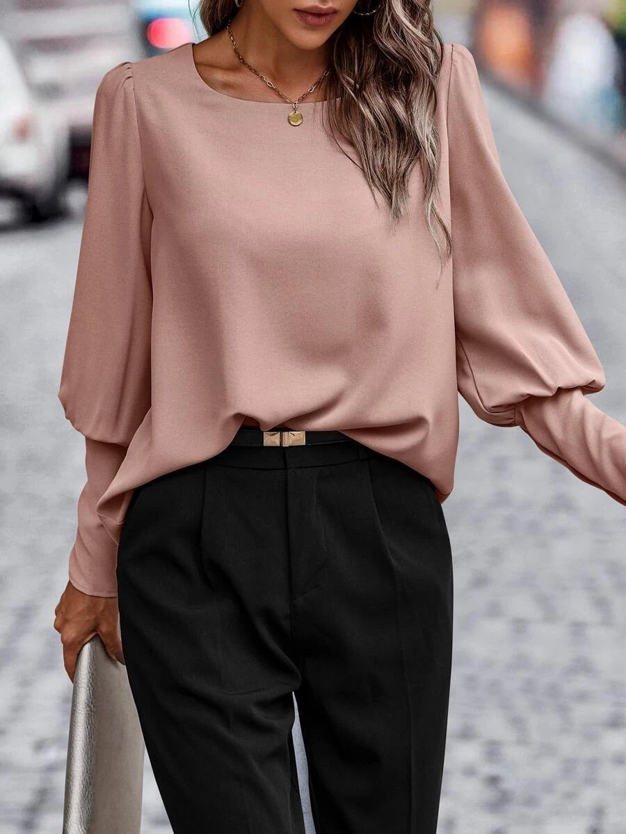 Vrouwelijke Blouse Satijn Luxe Losse Vorm