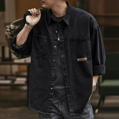 Oversize Mannen Overhemd Casuele Stijl