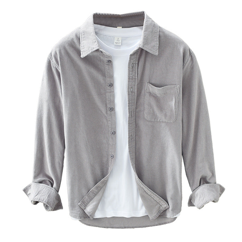 Retro Overhemd voor Heren - Corduroy Stof Elegant en Tijdloos