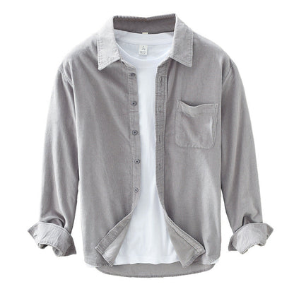 Retro Overhemd voor Heren - Corduroy Stof Elegant en Tijdloos