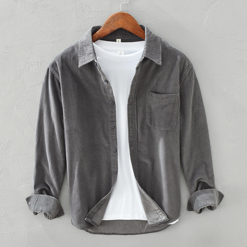 Retro Overhemd voor Heren - Corduroy Stof Elegant en Tijdloos - StudioMarella