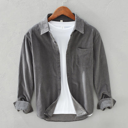 Retro Overhemd voor Heren - Corduroy Stof Elegant en Tijdloos - StudioMarella