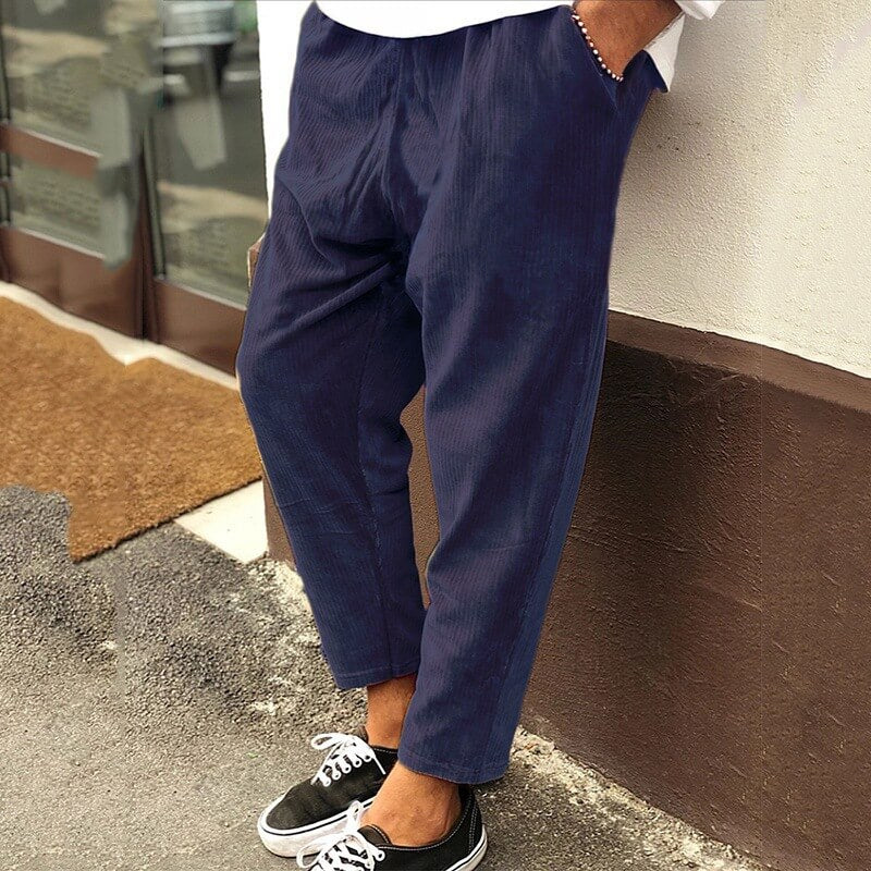 Comfortabele Herenbroek Corduroy Casual Stijl