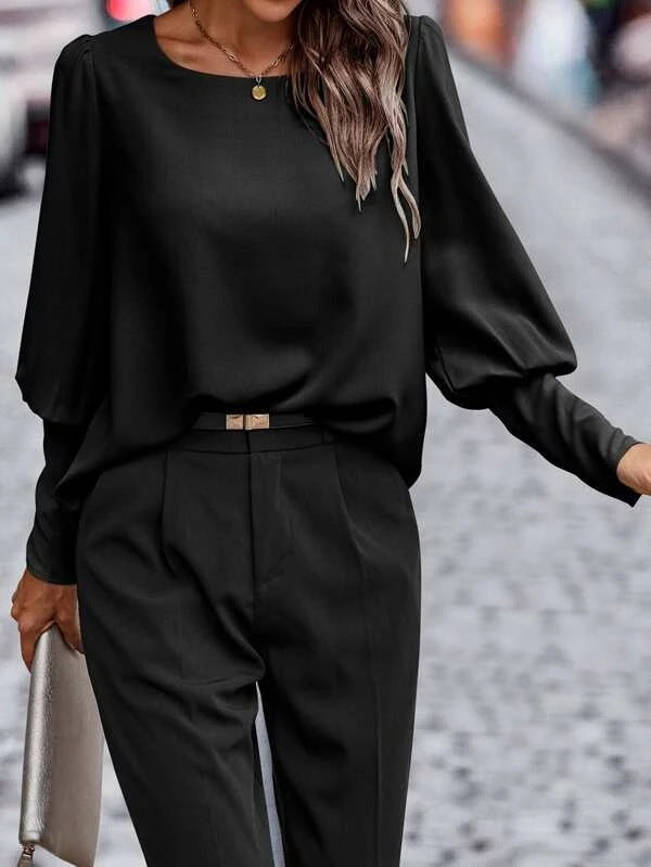 Vrouwelijke Blouse Satijn Luxe Losse Vorm