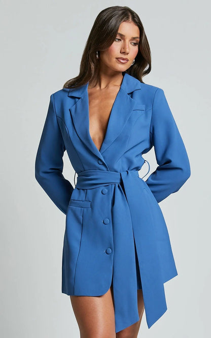 Jessa Jurk | Elegante Blazerjurk met Riem en Vrouwelijke Pasvorm