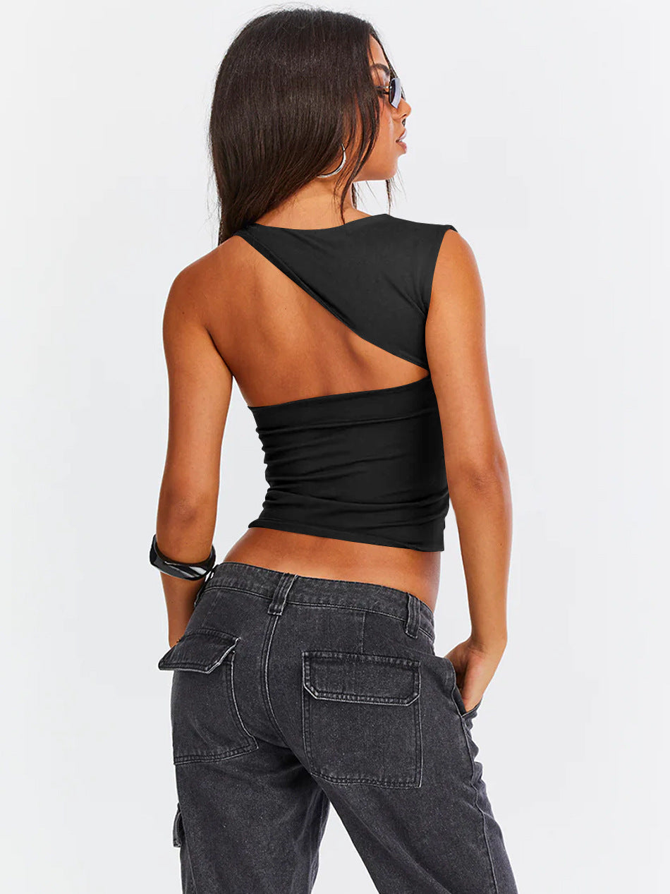 Dames Eén-Schouder Tanktop Zomerjurk Chic Mode