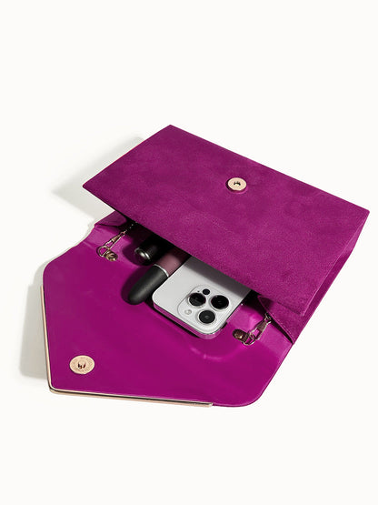 Fluwelen Avondclutch Suède Look Elegant