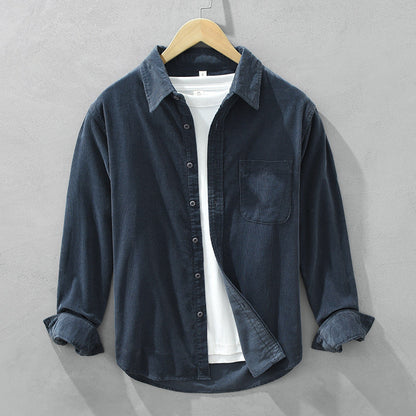 Retro Overhemd voor Heren - Corduroy Stof Elegant en Tijdloos