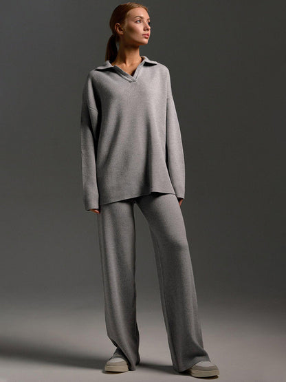 Dames Loungewear Set - Zacht Gebreid Oversized Sweat Set