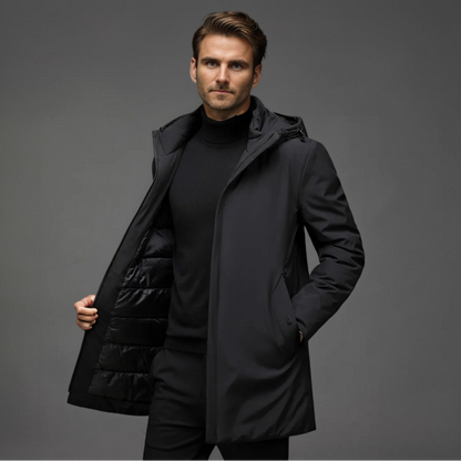 Heren Winterjas Slim Fit met Afneembare Capuchon