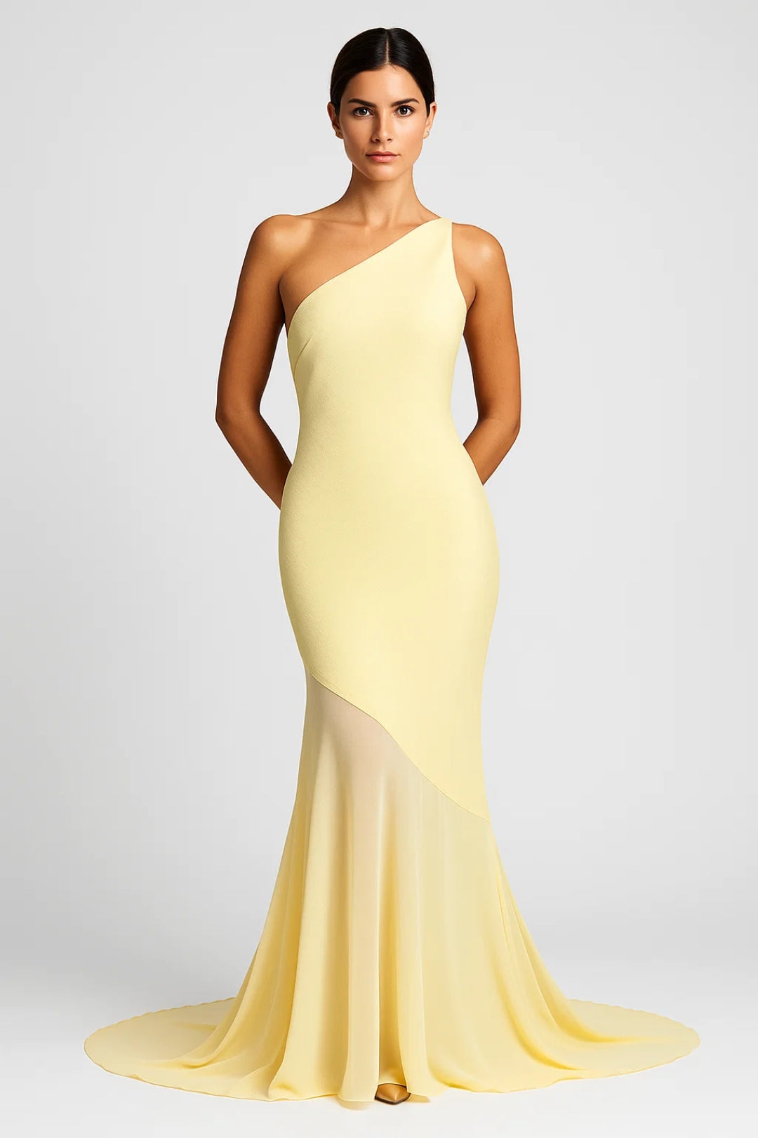 Elegante One Shoulder Maxi Jurk voor Dames met Fishtail - StudioMarella
