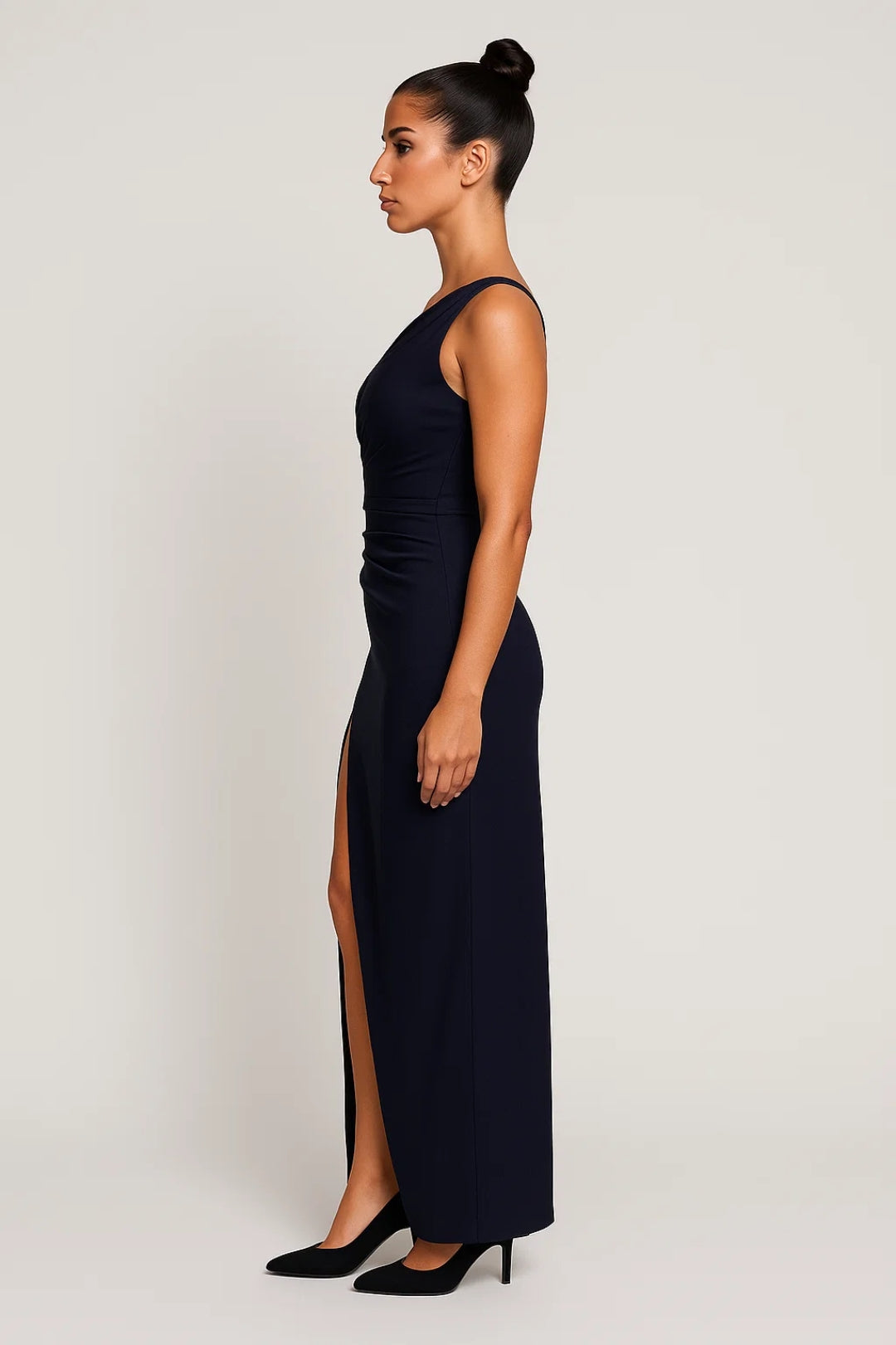 Elegante Maxi Jurk Dames One Shoulder met Hoge Split