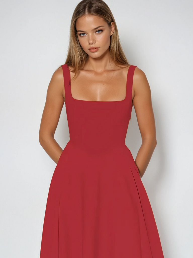 Dames Midi-jurk Elegante Stijl Italiaanse Invloed