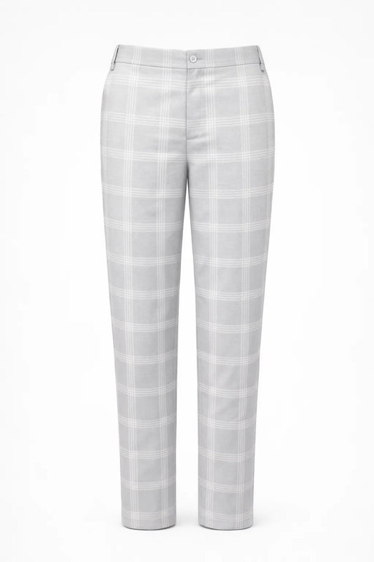 Heren Pantalon Slim Fit Geruit Chique Hoge Taille - StudioMarella