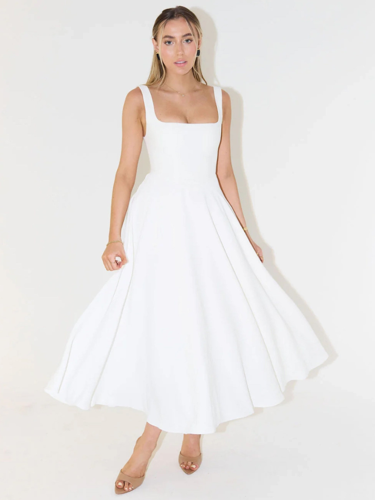 Dames Midi-jurk Elegante Stijl Italiaanse Invloed