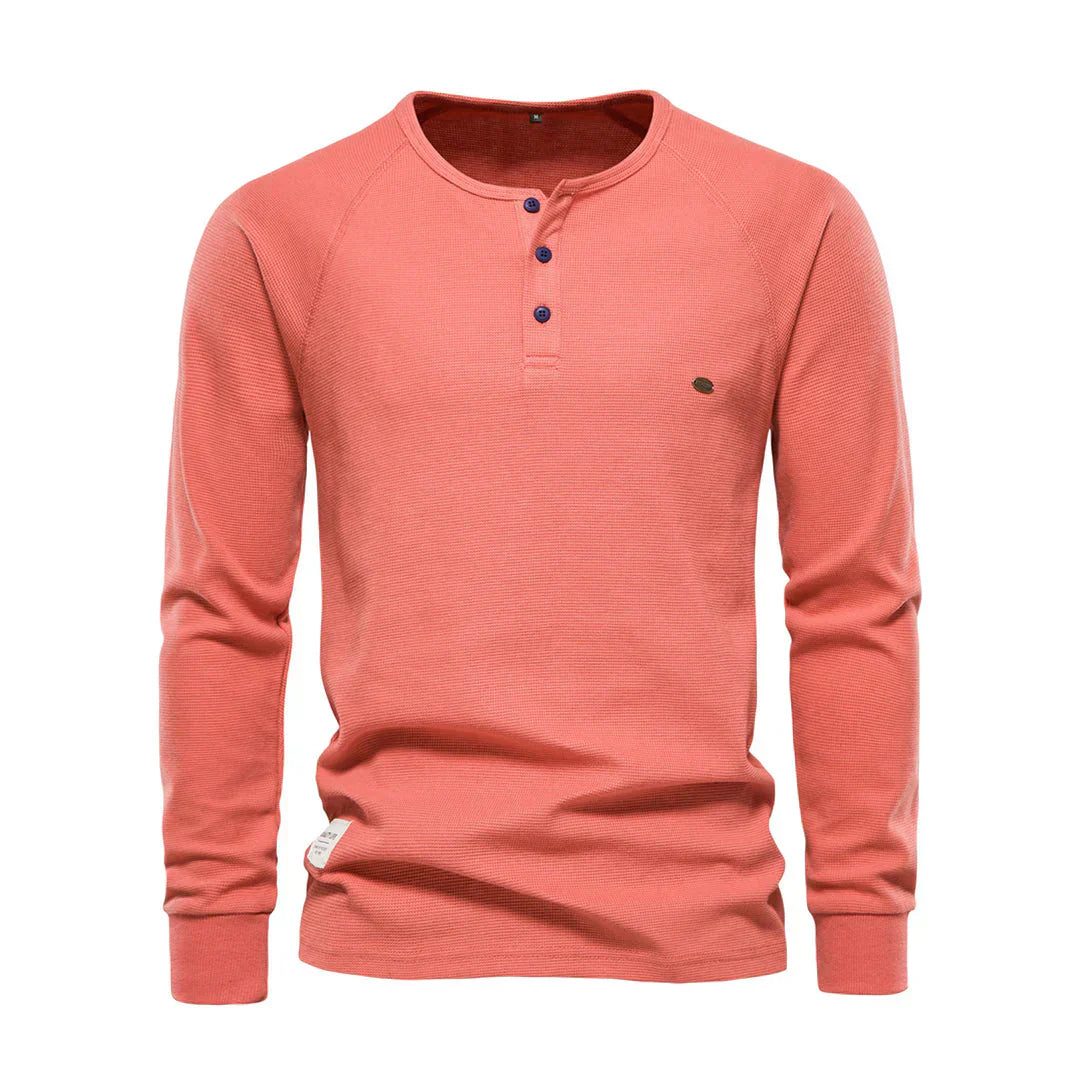 Heren Overhemd Lange Mouw Ronde Hals Knoopsluiting Comfortabel
