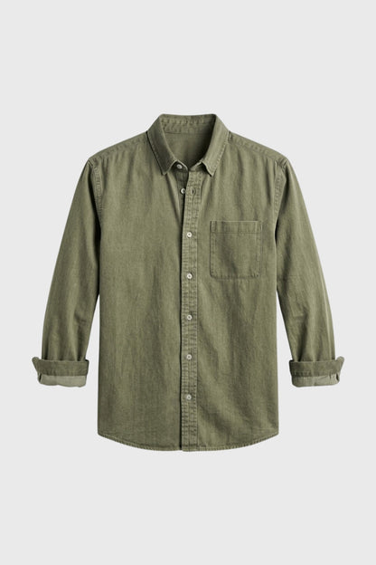 Heren Overhemd Casual Relaxed Fit met Borstzak