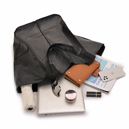 Grote Leren Schoudertas Vintage Stijl