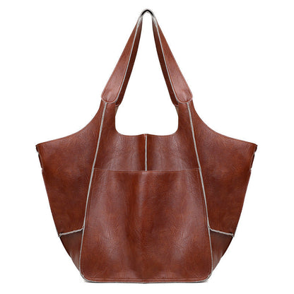 Grote Leren Schoudertas Vintage Stijl