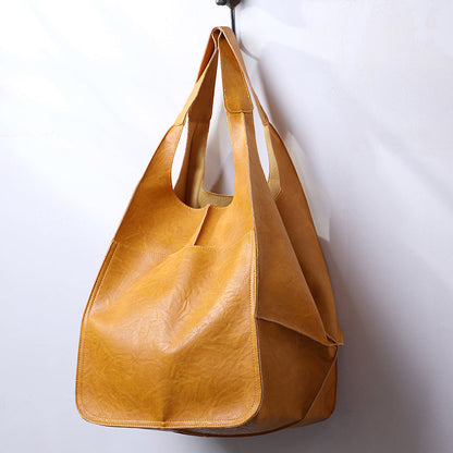Grote Leren Schoudertas Vintage Stijl