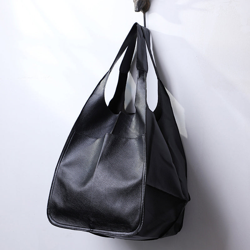Grote Leren Schoudertas Vintage Stijl