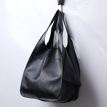 Grote Leren Schoudertas Vintage Stijl