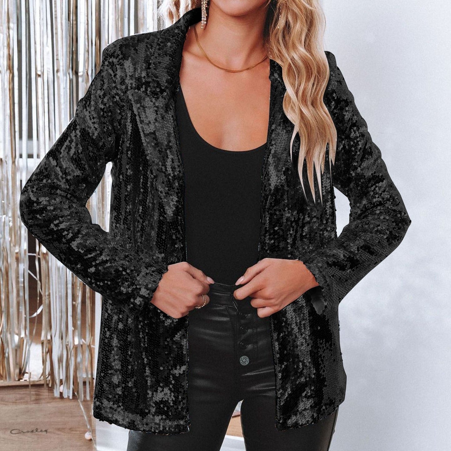 Paillette Glamour Dames Blazer | Lichtgewicht en Elegant 7