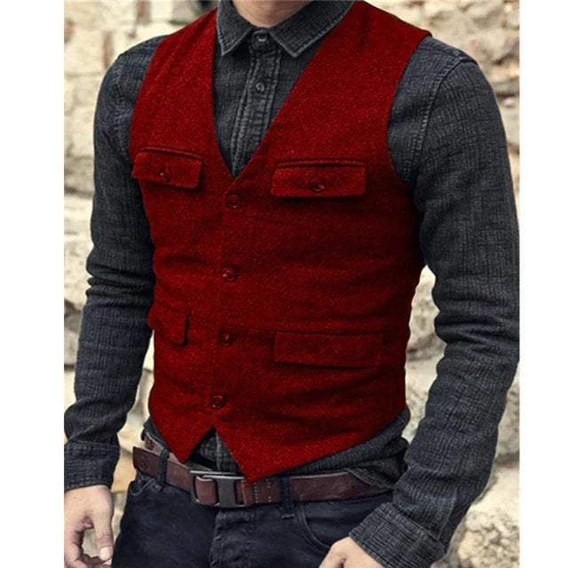 Heren Gilet Slim Fit Formeel Verstelbaar
