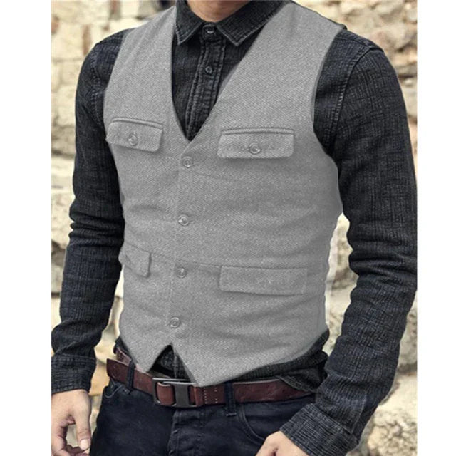 Heren Gilet Slim Fit Formeel Verstelbaar