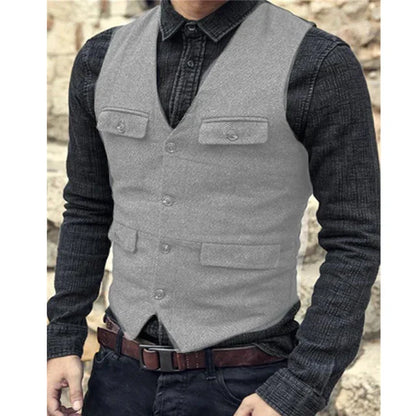 Heren Gilet Slim Fit Formeel Verstelbaar