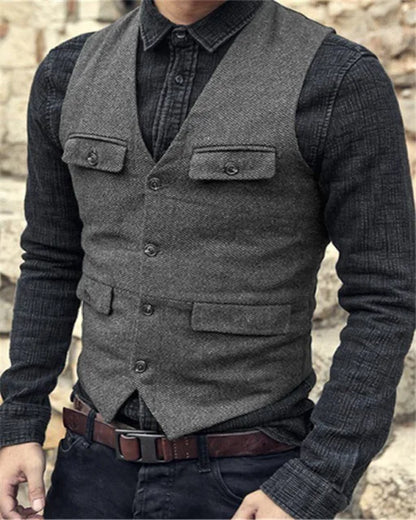 Heren Gilet Slim Fit Formeel Verstelbaar