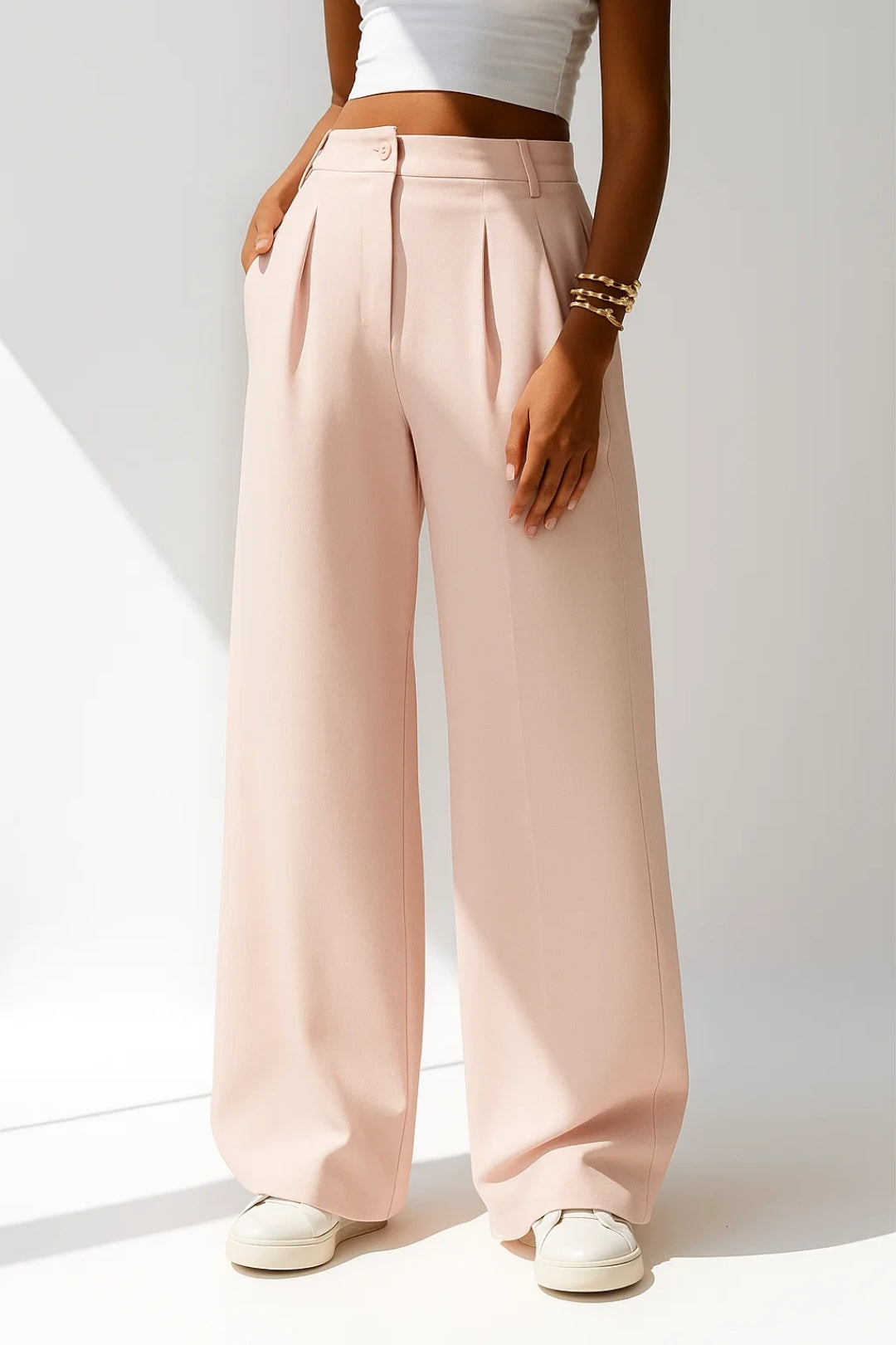 Dames Broek Wijd Hoge Taille Lente Collectie - StudioMarella