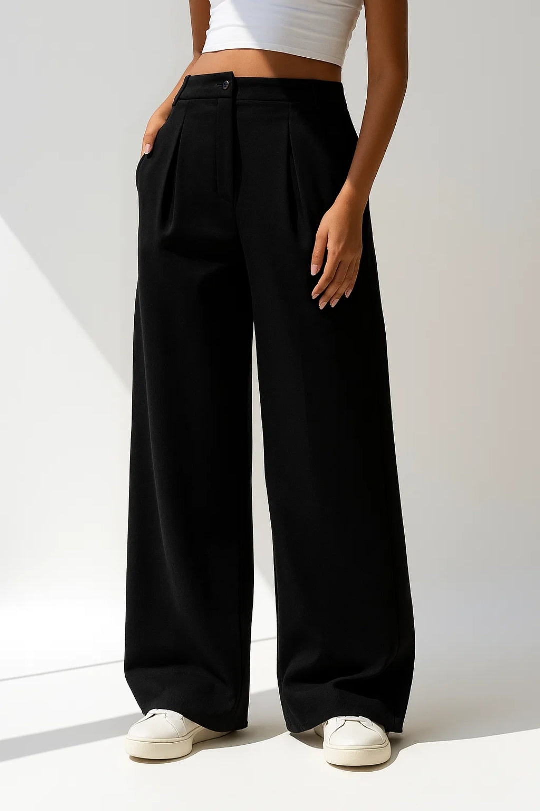 Dames Broek Wijd Hoge Taille Lente Collectie