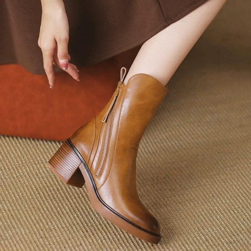 Dames Cowboy Laarzen Zwart Blockhak Moderne Stijl - StudioMarella