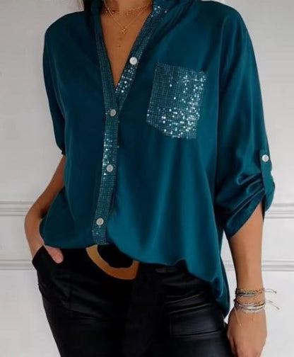 Vrouwelijke Patchwork Top Casual Stijl