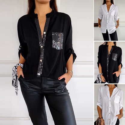 Vrouwelijke Patchwork Top Casual Stijl