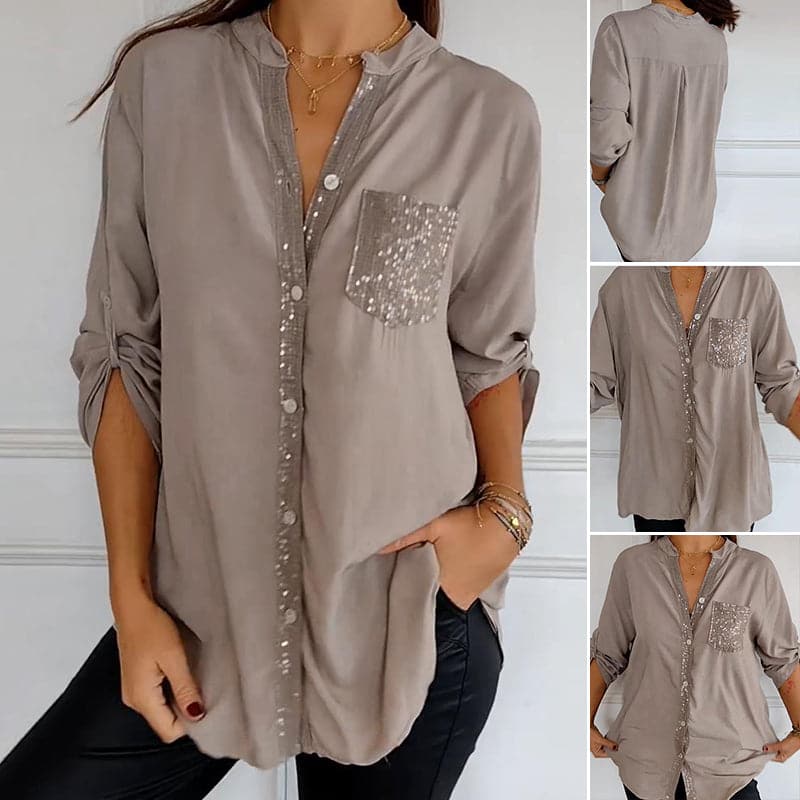 Vrouwelijke Patchwork Top Casual Stijl