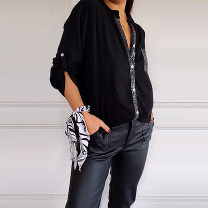 Vrouwelijke Patchwork Top Casual Stijl