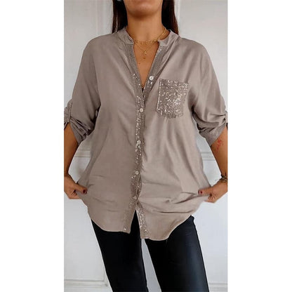 Vrouwelijke Patchwork Top Casual Stijl