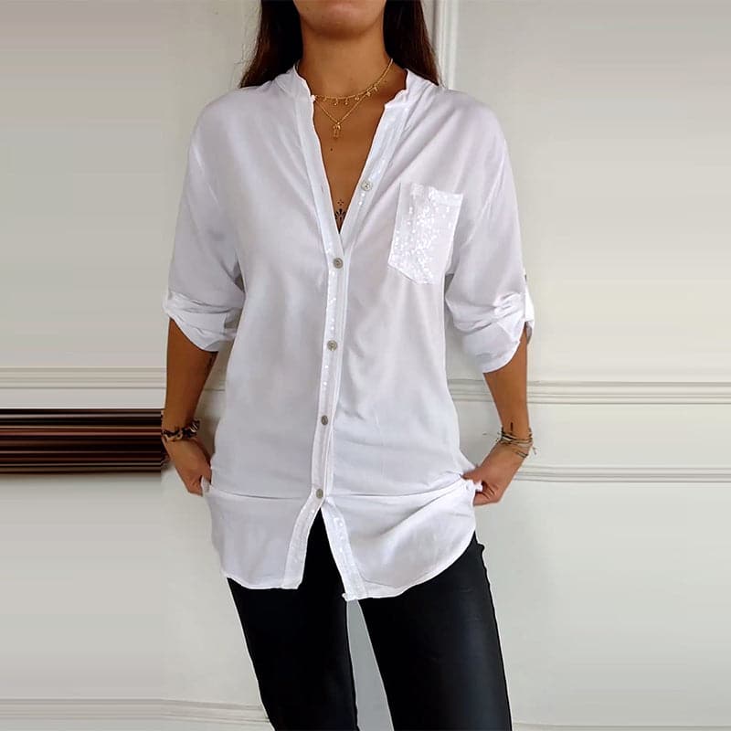 Vrouwelijke Patchwork Top Casual Stijl