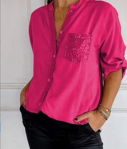 Vrouwelijke Patchwork Top Casual Stijl